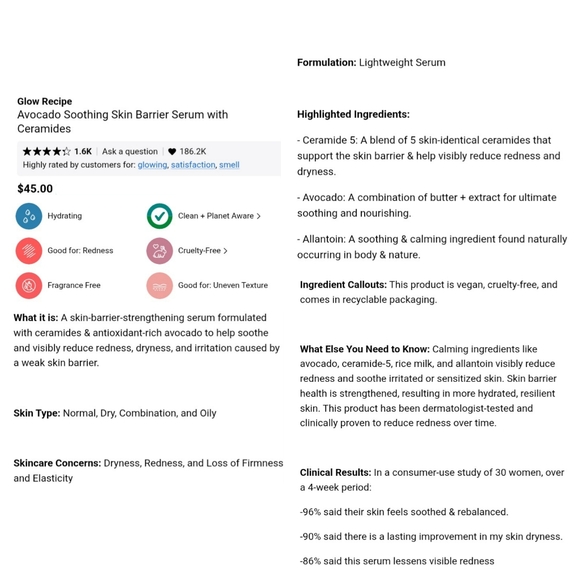 GLOW RECIPE Avocado Ceramide Recovery Serum - Picture 7 of 8